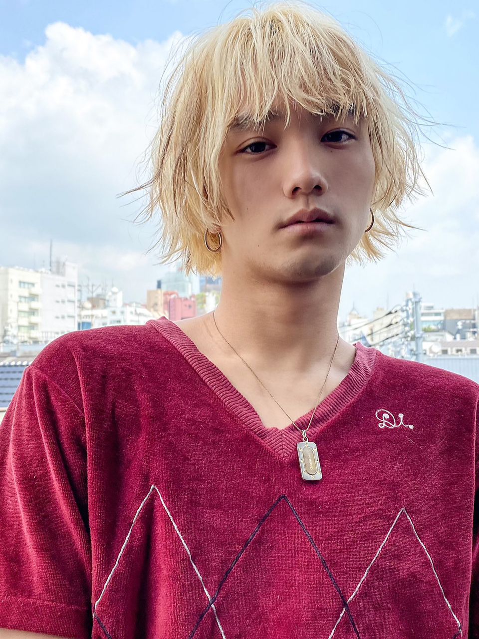 ボブ風マッシュウルフ ホワイトゴールド ヘアスタイル Canaan Hair Salon 原宿 表参道 美容室